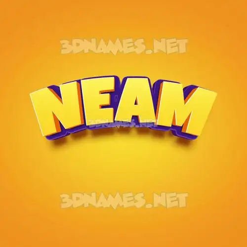 neam in Orange Toon style - 3D name wallpaper