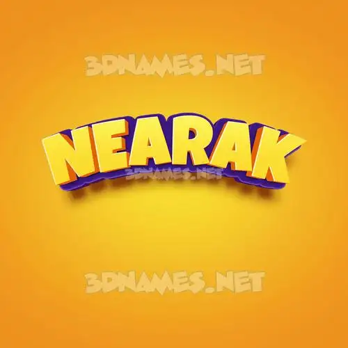 nearak in Orange Toon style - 3D name wallpaper