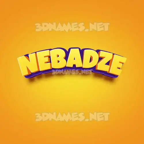 nebadze in Orange Toon style - 3D name wallpaper