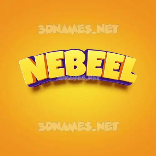 nebeel in Orange Toon style - 3D name wallpaper