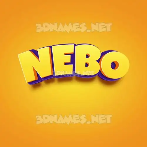 nebo in Orange Toon style - 3D name wallpaper