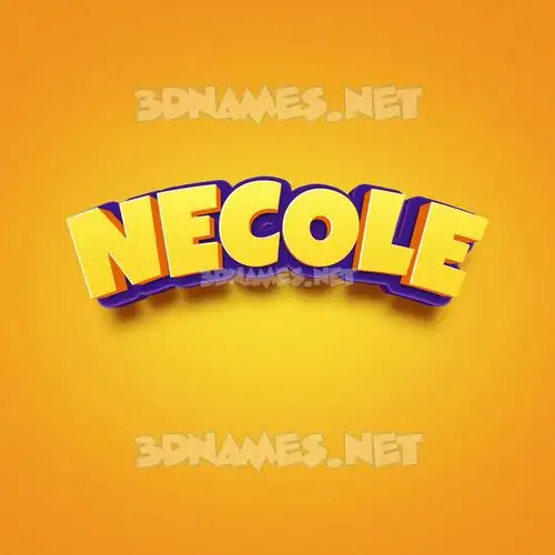 necole in Orange Toon style - 3D name wallpaper