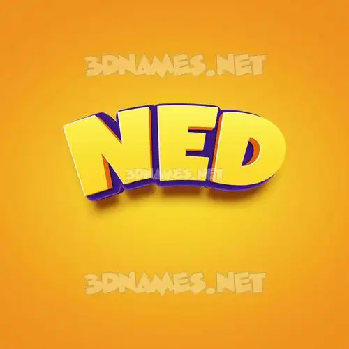 ned in Orange Toon style - 3D name wallpaper