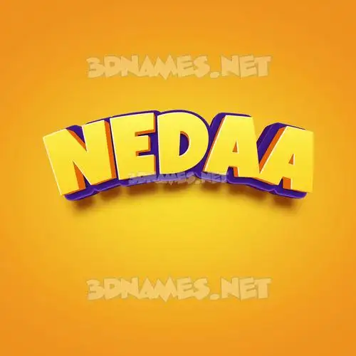 nedaa in Orange Toon style - 3D name wallpaper