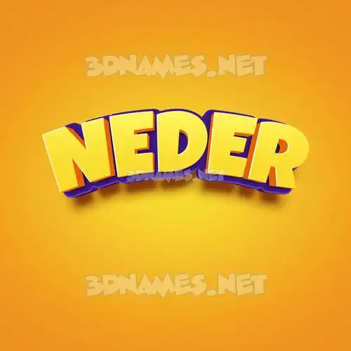 neder in Orange Toon style - 3D name wallpaper