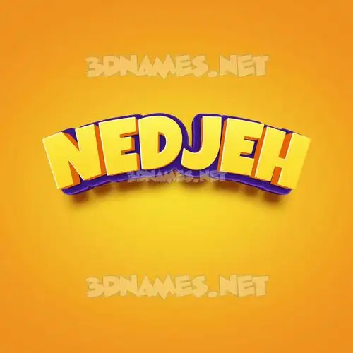 nedjeh in Orange Toon style - 3D name wallpaper
