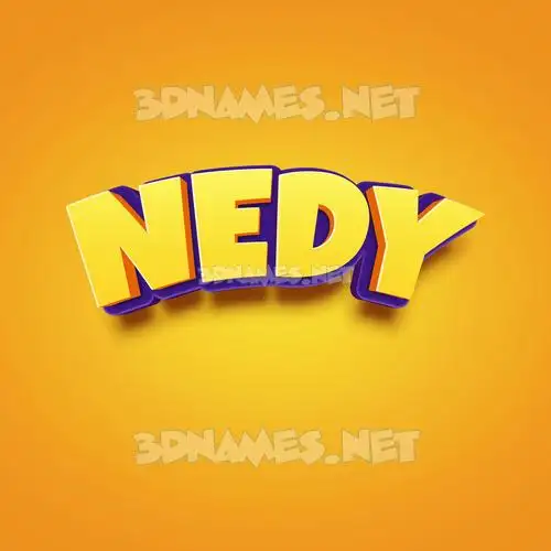 nedy in Orange Toon style - 3D name wallpaper