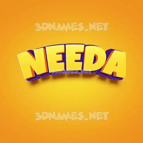 needa in Orange Toon style - 3D name wallpaper needa in Orange Toon style - 3D name wallpaper