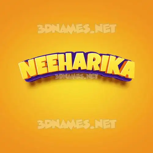 neeharika in Orange Toon style - 3D name wallpaper
