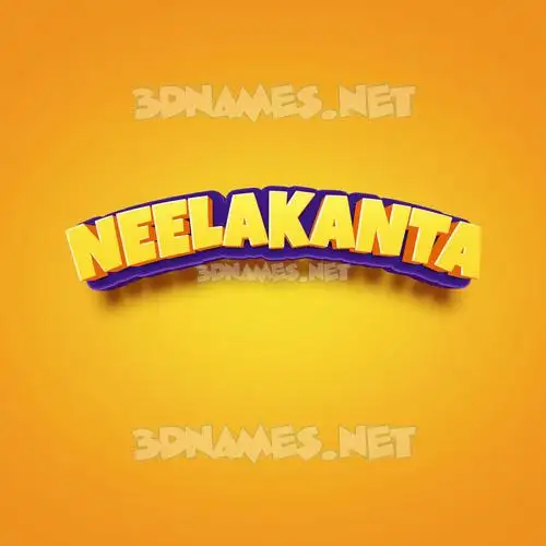 neelakanta in Orange Toon style - 3D name wallpaper