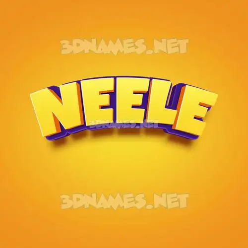 neele in Orange Toon style - 3D name wallpaper