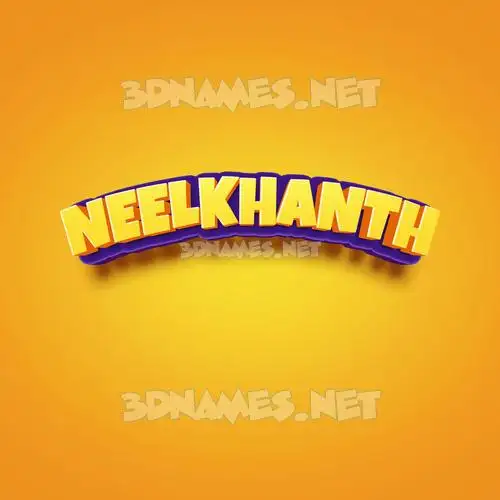 neelkhanth in Orange Toon style - 3D name wallpaper