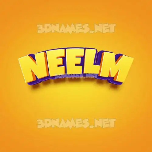 neelm in Orange Toon style - 3D name wallpaper
