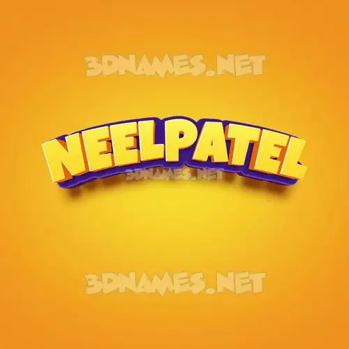 neelpatel in Orange Toon style - 3D name wallpaper