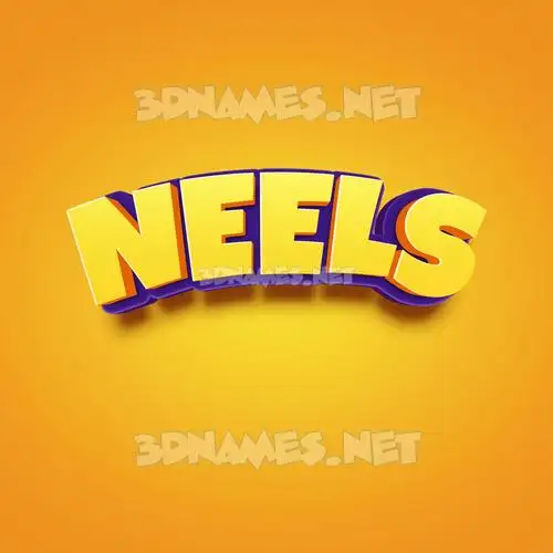 neels in Orange Toon style - 3D name wallpaper