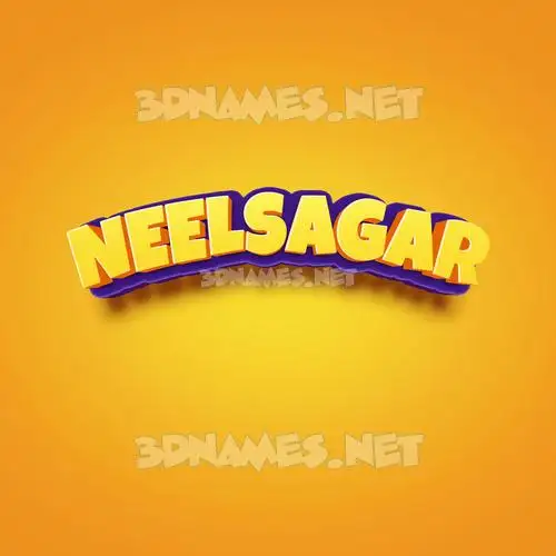 neelsagar in Orange Toon style - 3D name wallpaper