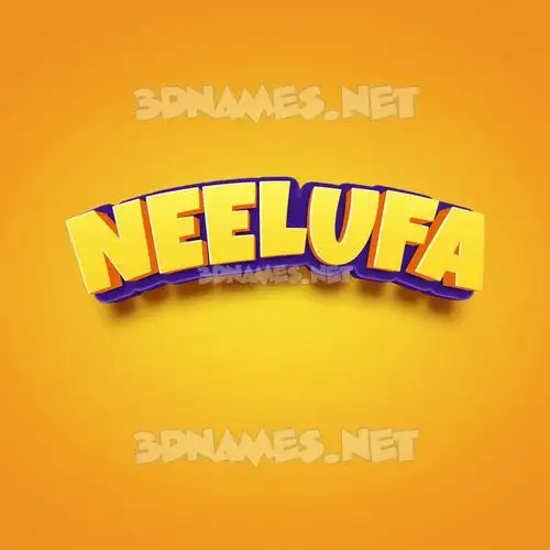 neelufa in Orange Toon style - 3D name wallpaper