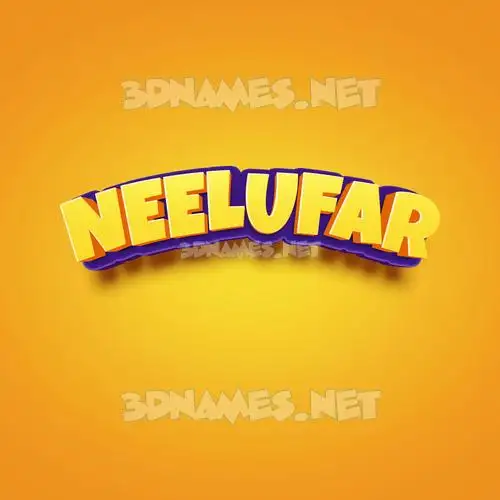 neelufar in Orange Toon style - 3D name wallpaper
