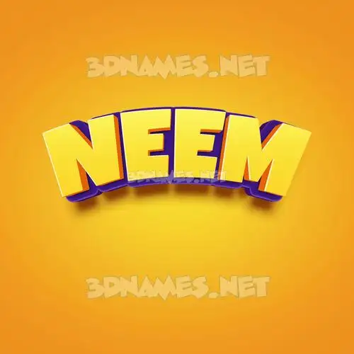 neem in Orange Toon style - 3D name wallpaper
