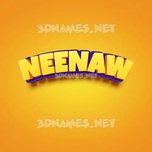 neenaw in Orange Toon style - 3D name wallpaper