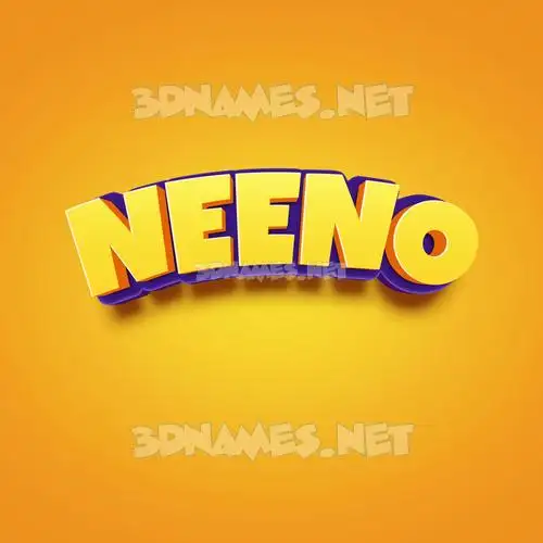 neeno in Orange Toon style - 3D name wallpaper