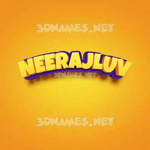neerajluv in Orange Toon style - 3D name wallpaper