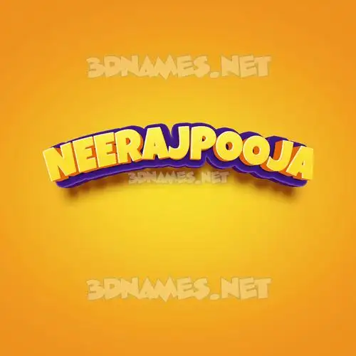neerajpooja in Orange Toon style - 3D name wallpaper