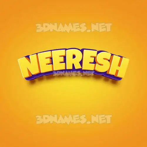 neeresh in Orange Toon style - 3D name wallpaper