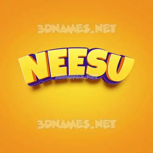 neesu in Orange Toon style - 3D name wallpaper