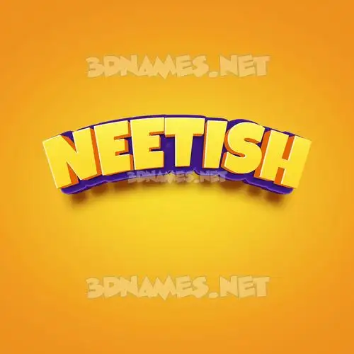 neetish in Orange Toon style - 3D name wallpaper