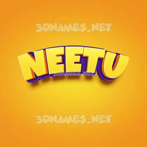 neetu in Orange Toon style - 3D name wallpaper