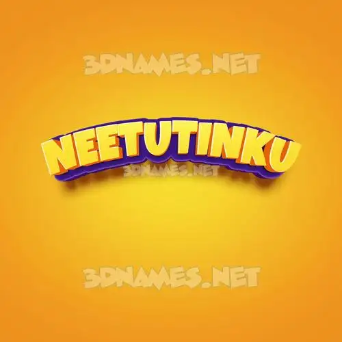 neetutinku in Orange Toon style - 3D name wallpaper