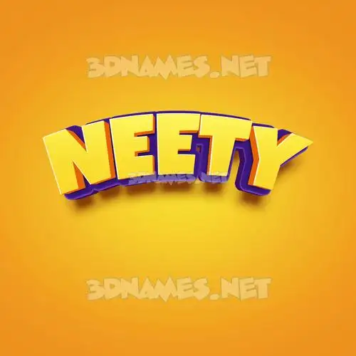 neety in Orange Toon style - 3D name wallpaper