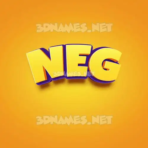 neg in Orange Toon style - 3D name wallpaper