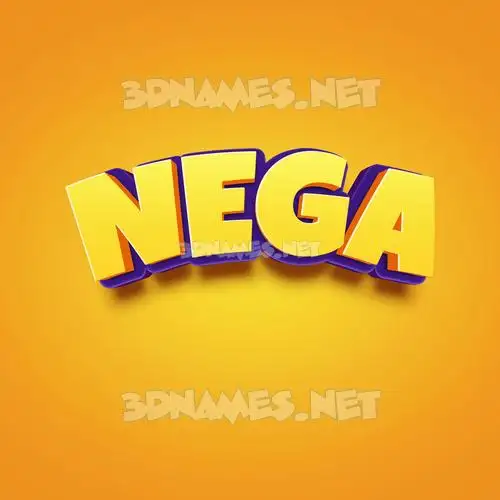 nega in Orange Toon style - 3D name wallpaper