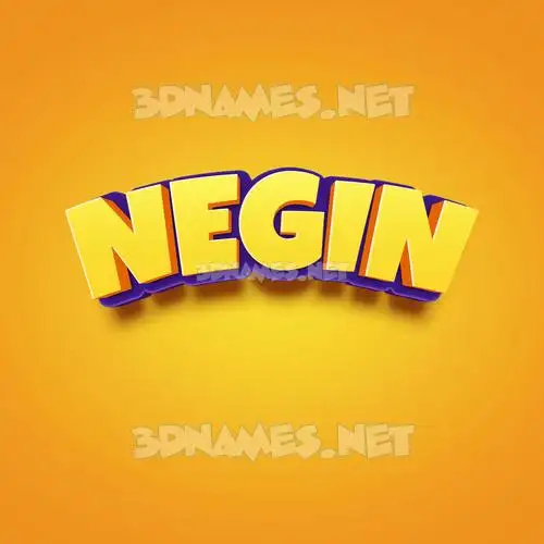 negin in Orange Toon style - 3D name wallpaper