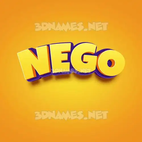 nego in Orange Toon style - 3D name wallpaper