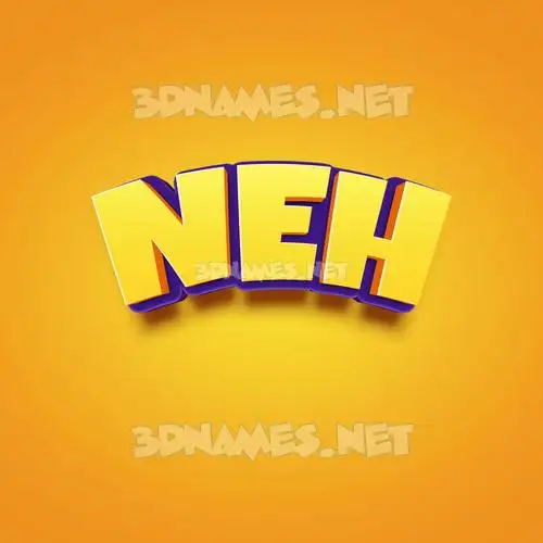 neh in Orange Toon style - 3D name wallpaper