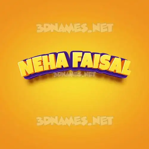 neha faisal in Orange Toon style - 3D name wallpaper neha faisal in Orange Toon style - 3D name wallpaper