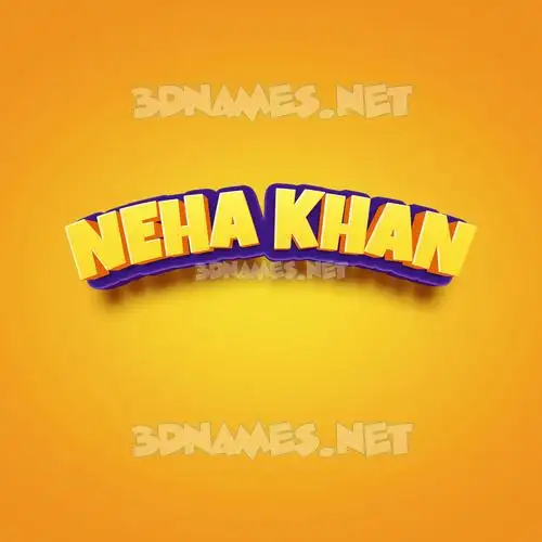 neha khan in Orange Toon style - 3D name wallpaper