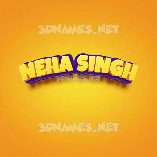 neha singh in Orange Toon style - 3D name wallpaper