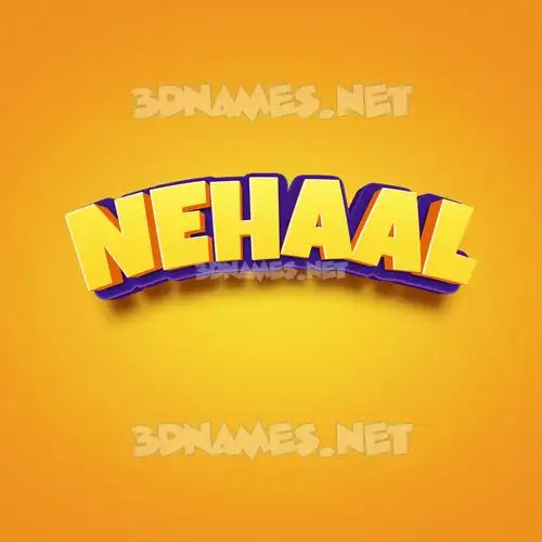 nehaal in Orange Toon style - 3D name wallpaper