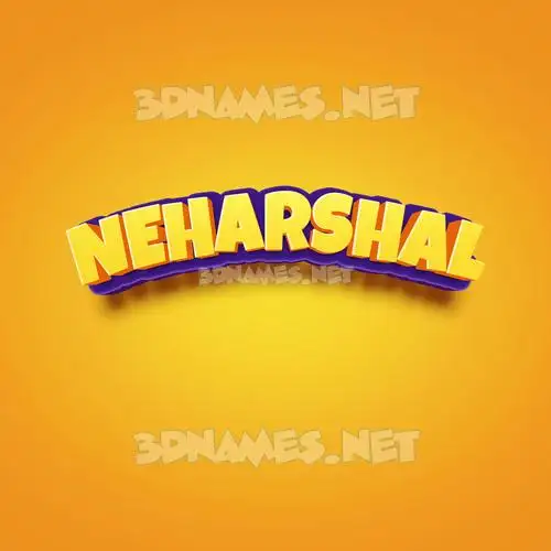 neharshal in Orange Toon style - 3D name wallpaper