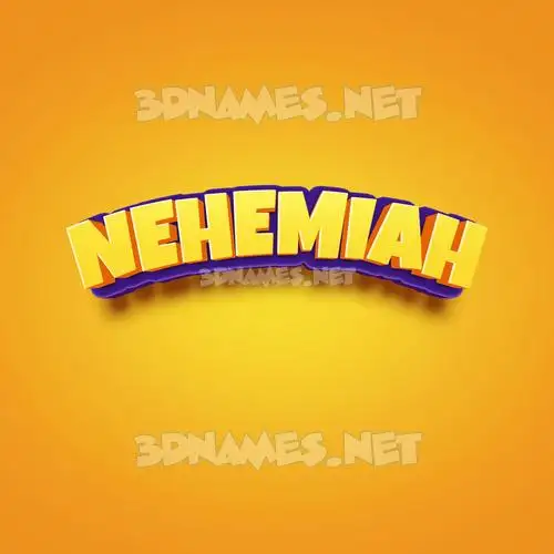 nehemiah in Orange Toon style - 3D name wallpaper