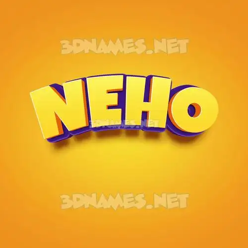 neho in Orange Toon style - 3D name wallpaper