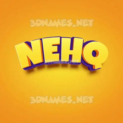 nehq in Orange Toon style - 3D name wallpaper