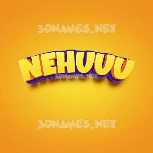 nehuuu in Orange Toon style - 3D name wallpaper