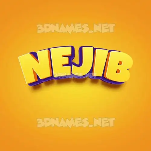 nejib in Orange Toon style - 3D name wallpaper