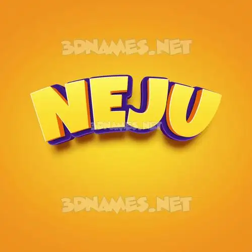 neju in Orange Toon style - 3D name wallpaper