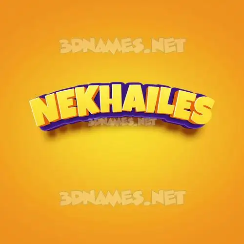 nekhailes in Orange Toon style - 3D name wallpaper